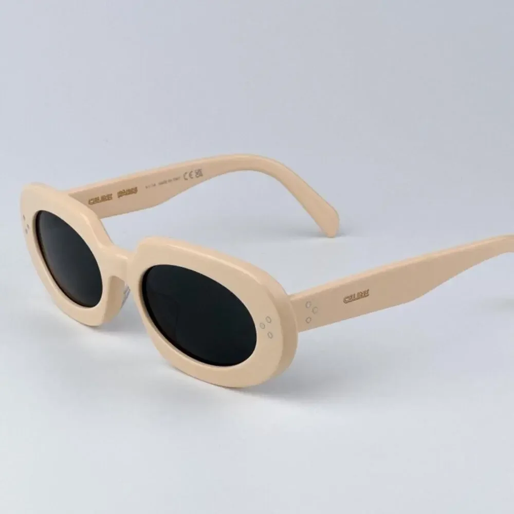 New! Celine Beige Oval Sunglasses CL40276U 25A, Authentic